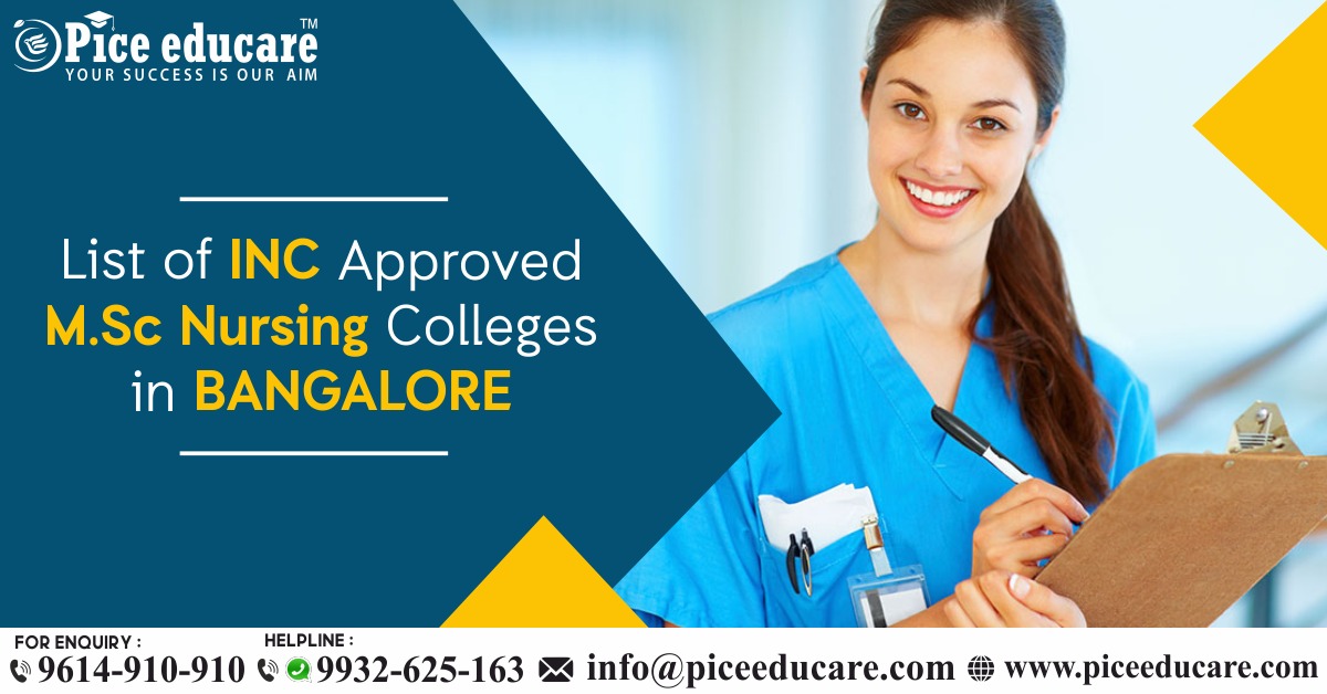 LIST OF INC APPROVED M.SC NURSING COLLEGES IN BANGALORE